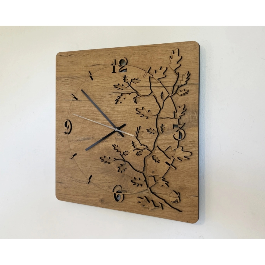 Li-Go 5499/DUB2 - Zidni sat 1xAA 40x40 cm hrast