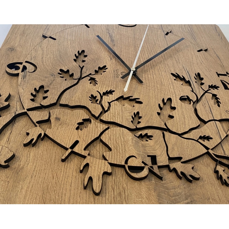 Li-Go 5499/DUB2 - Zidni sat 1xAA 40x40 cm hrast