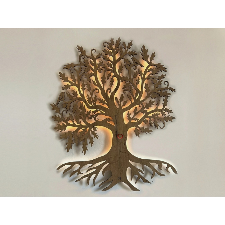 Li-Go 5742/DUB2 - LED zidna dekoracija s mogućnošću prigušivanja LED/10W/230V 90x110 cm hrast