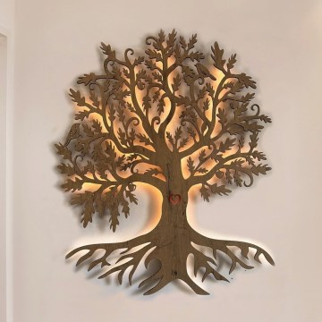 Li-Go 5742/DUB2 - LED zidna dekoracija s mogućnošću prigušivanja LED/10W/230V 90x110 cm hrast