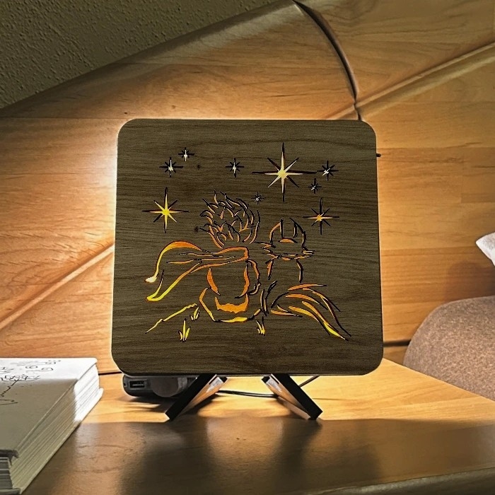 Li-Go 5788/DUB2 - LED stolna dekoracija LED/12W/230V 19x19 cm hrast/Mali princ