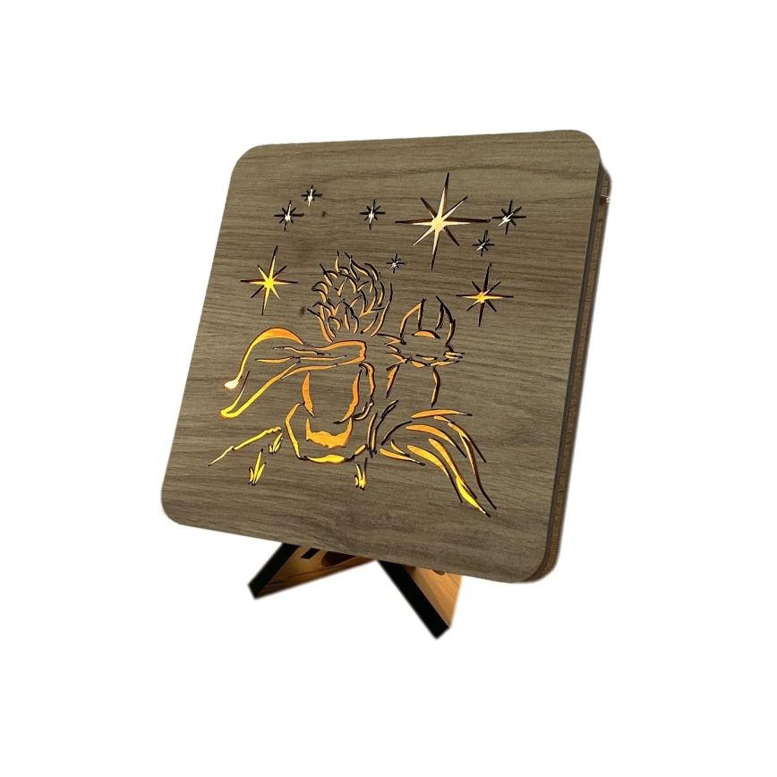 Li-Go 5788/DUB2 - LED stolna dekoracija LED/12W/230V 19x19 cm hrast/Mali princ