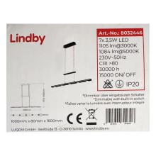 Lindby - LED Prigušivi luster na sajli NAIARA 7xLED/4W/230V