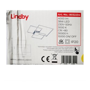 Lindby - LED Prigušivi nadgradni luster DUETTO LED/38W/230V