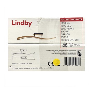 Lindby - LED Prigušivi nadgradni luster LARISA LED/28W/230V