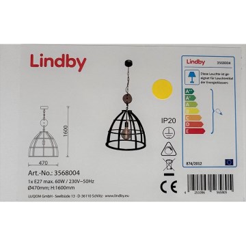 Lindby - Luster na lancu MAXIMILIA 1xE27/60W/230V