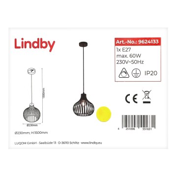 Lindby - Luster na sajli FRANCES 1xE27/60W/230V