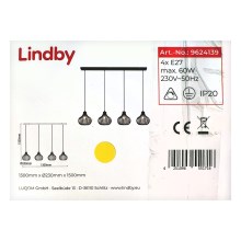 Lindby - Luster na sajli FRANCES 4xE27/60W/230V