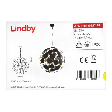 Lindby - Luster na sajli KINAN 5xE14/40W/230V