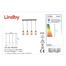 Lindby - Luster na sajli NICUS 4xE27/60W/230V
