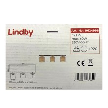 Lindby - Luster na sajli ZALIA 3xE27/60W/230V