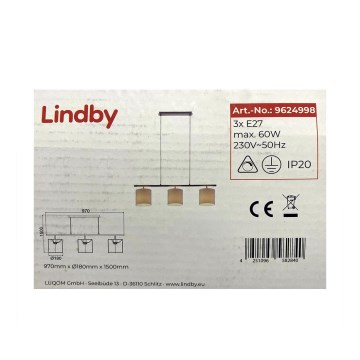 Lindby - Luster na sajli ZALIA 3xE27/60W/230V