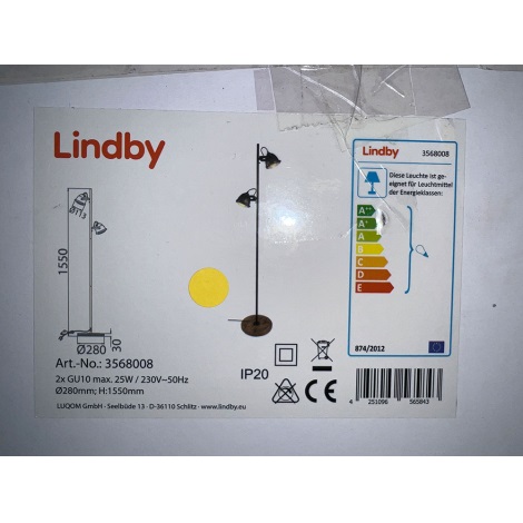 Lindby - Podna lampa SHILA 2xGU10/25W/230V