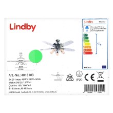 Lindby - Stropni ventilator sa svjetlom CEDRIK 5xE14/40W/230V