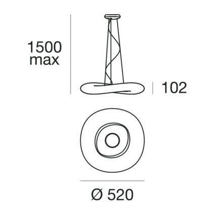 Linea Light 8005 - LED Prigušivi luster na sajli MR. MAGOO LED/23W/230V pr. 52 cm