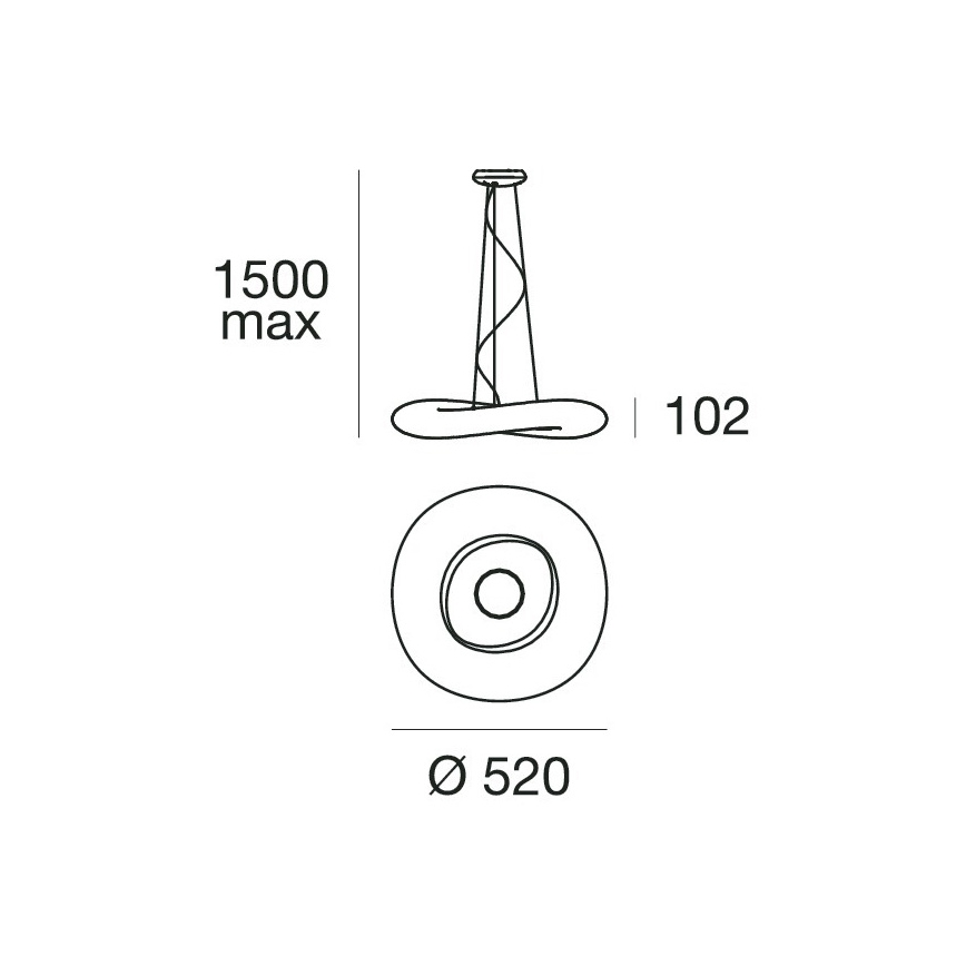 Linea Light 8005 - LED Prigušivi luster na sajli MR. MAGOO LED/23W/230V pr. 52 cm