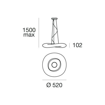 Linea Light 8005 - LED Prigušivi luster na sajli MR. MAGOO LED/23W/230V pr. 52 cm