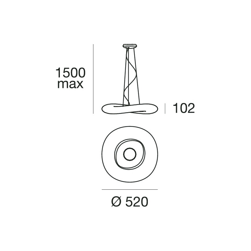 Linea Light 8005 - LED Prigušivi luster na sajli MR. MAGOO LED/23W/230V pr. 52 cm