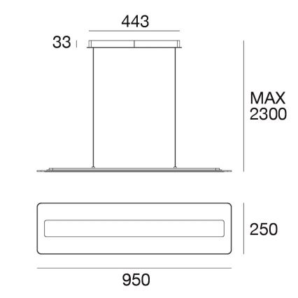 Linea Light 8939 - LED Luster na sajli ANTILE LED/45W/230V CRI 90 bijela/zlatna