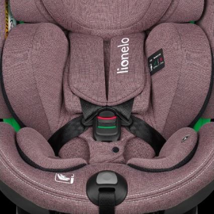 Lionelo - Autosjedalica s bazom okretna HARMONY i-Size 40-150 cm ružičasta