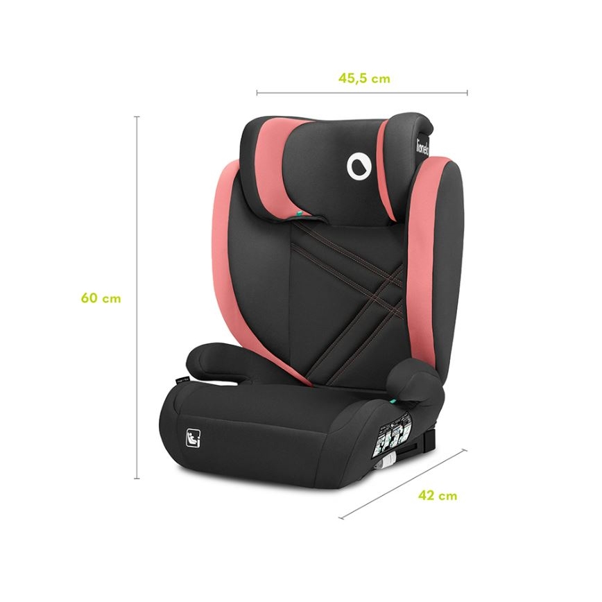 Lionelo - Autosjedalica HUGO i-Size 100-150 cm crna/ružičasta