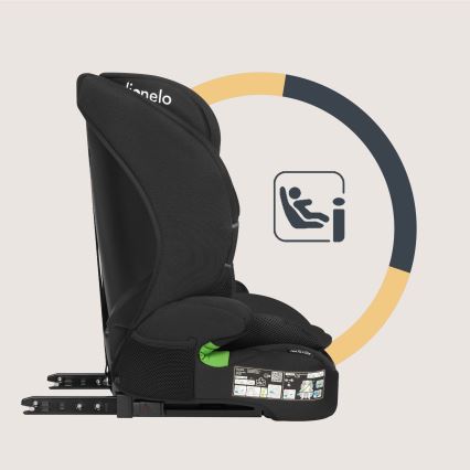 Lionelo - Autosjedalica LEVI FIX i-Size 76-150 cm Crni Karbon