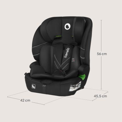 Lionelo - Autosjedalica LEVI FIX i-Size 76-150 cm Crni Karbon