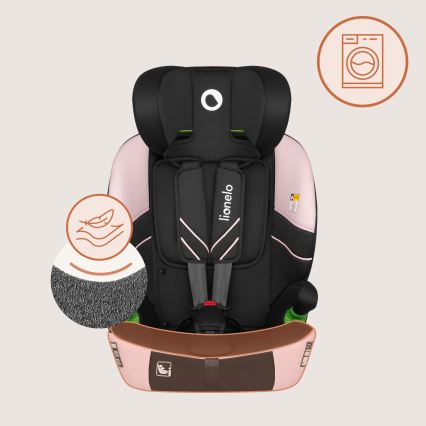 Lionelo - Autosjedalica LEVI FIX i-Size 76-150 cm Pink Baby