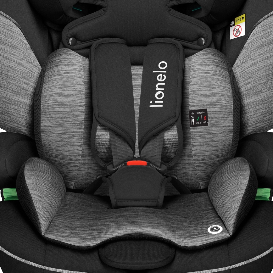 Lionelo - Autosjedalica LEVI i-Size 76-150 cm Crna/Siva