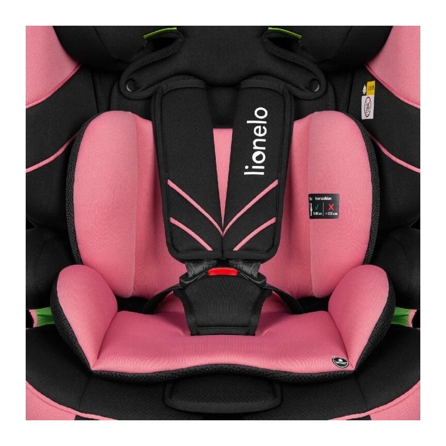 Lionelo - Autosjedalica LEVI ONE i-Size 76-150 cm crna/ružičasta