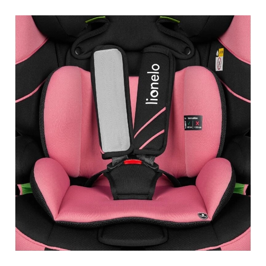 Lionelo - Autosjedalica LEVI ONE i-Size 76-150 cm crna/ružičasta
