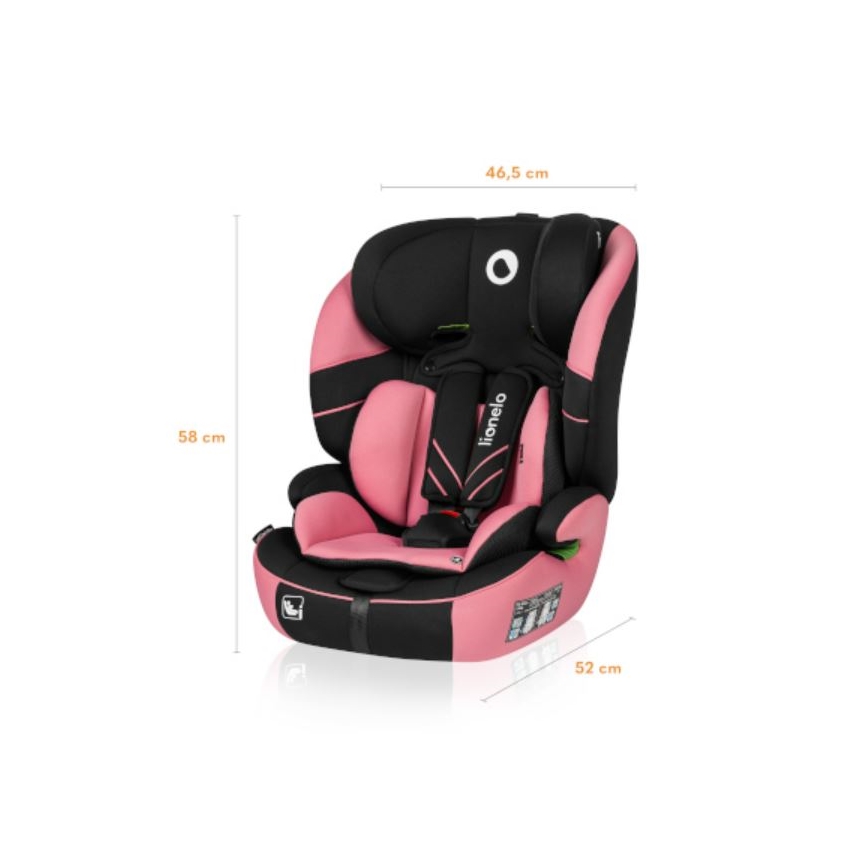 Lionelo - Autosjedalica LEVI ONE i-Size 76-150 cm crna/ružičasta