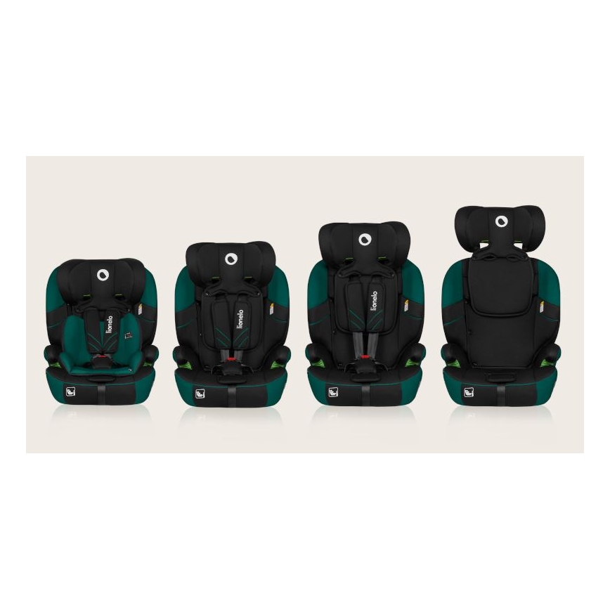 Lionelo - Autosjedalica LEVI ONE i-Size 76-150 cm crna/zelena