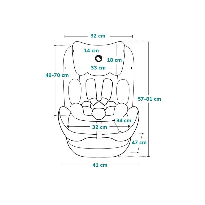 Lionelo - Autosjedalica NEAL i-Size 100-150 cm zelena-tirkizna