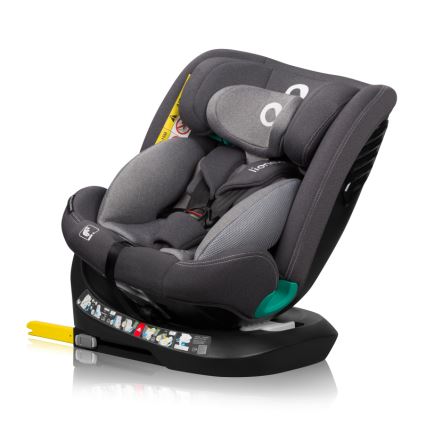 Lionelo - Rotirajuća autosjedalica s bazom BASTIAAN ONE i-Size 40-150 cm Grey Stone