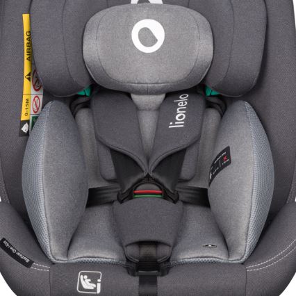 Lionelo - Rotirajuća autosjedalica s bazom BASTIAAN ONE i-Size 40-150 cm Grey Stone