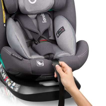 Lionelo - Rotirajuća autosjedalica s bazom BASTIAAN ONE i-Size 40-150 cm Grey Stone