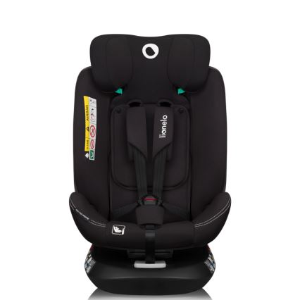 Lionelo - Rotirajuća autosjedalica s bazom BASTIAAN ONE i-Size 40-150 cm Black Carbon