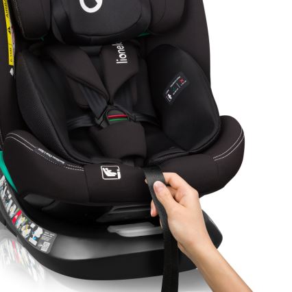 Lionelo - Rotirajuća autosjedalica s bazom BASTIAAN ONE i-Size 40-150 cm Black Carbon