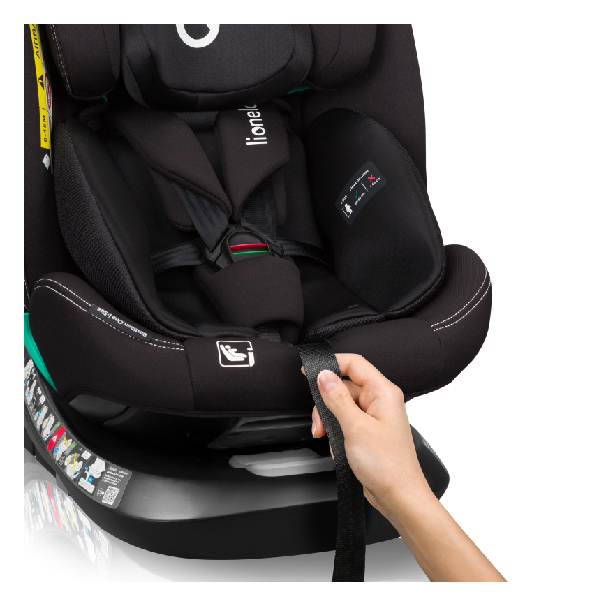 Lionelo - Rotirajuća autosjedalica s bazom BASTIAAN ONE i-Size 40-150 cm Black Carbon