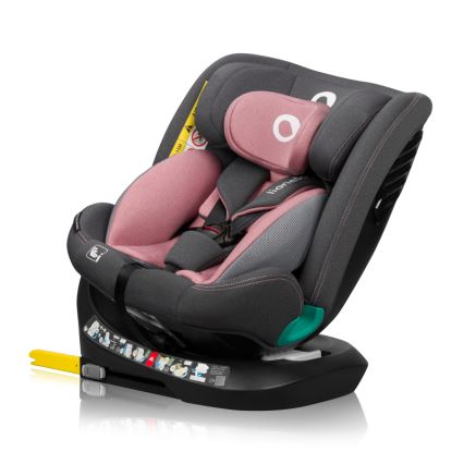 Lionelo - Rotirajuća autosjedalica s bazom BASTIAAN ONE i-Size 40-150 cm Pink Rose