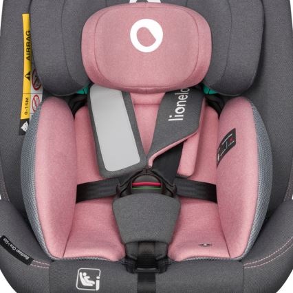 Lionelo - Rotirajuća autosjedalica s bazom BASTIAAN ONE i-Size 40-150 cm Pink Rose