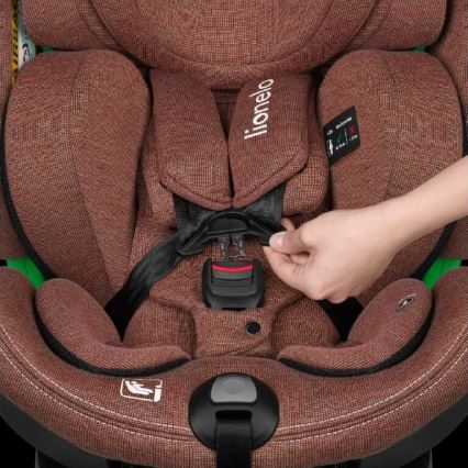 Lionelo - Autosjedalica s bazom rotirajuća HARMONY i-Size 40-150 cm cigla