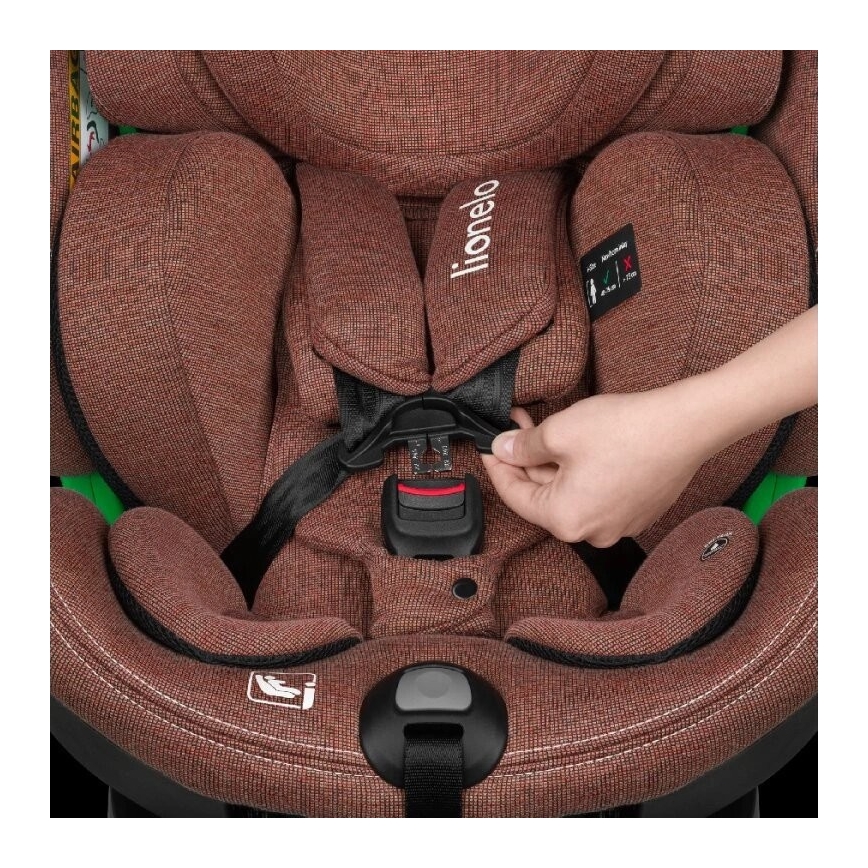 Lionelo - Autosjedalica s bazom rotirajuća HARMONY i-Size 40-150 cm cigla