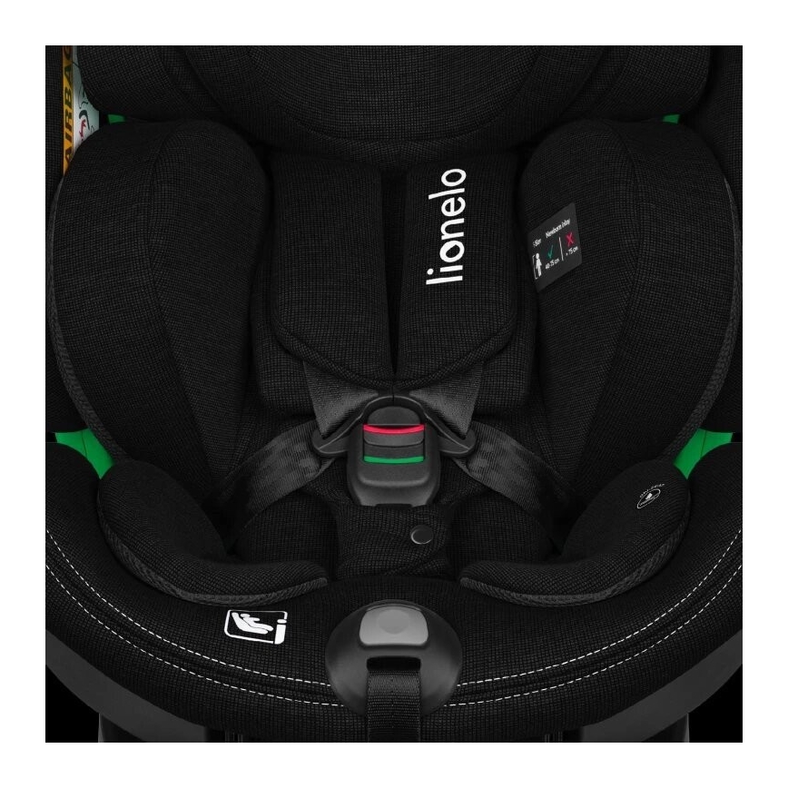 Lionelo - Autosjedalica s bazom rotirajuća HARMONY i-Size 40-150 cm crna