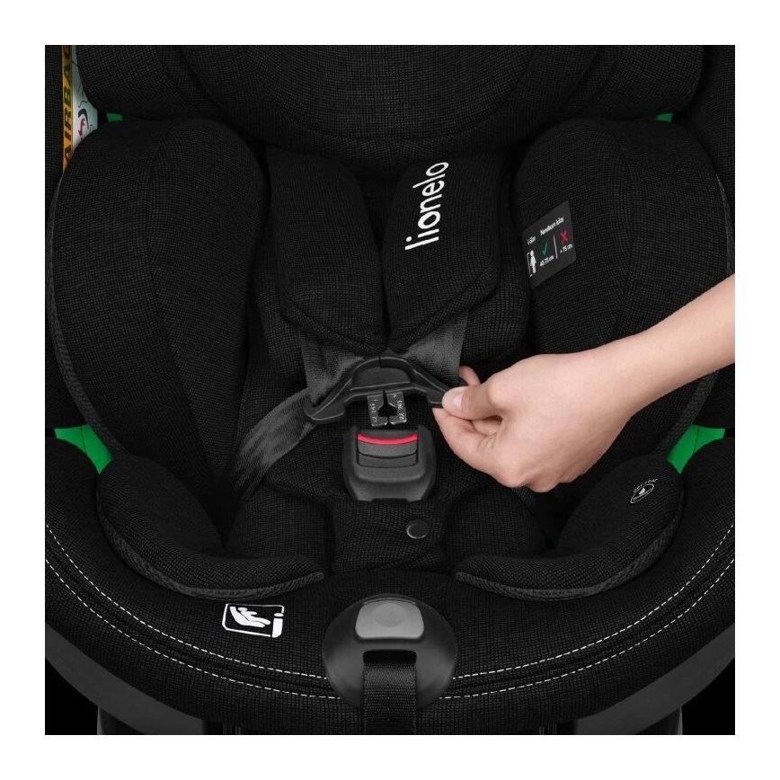Lionelo - Autosjedalica s bazom rotirajuća HARMONY i-Size 40-150 cm crna