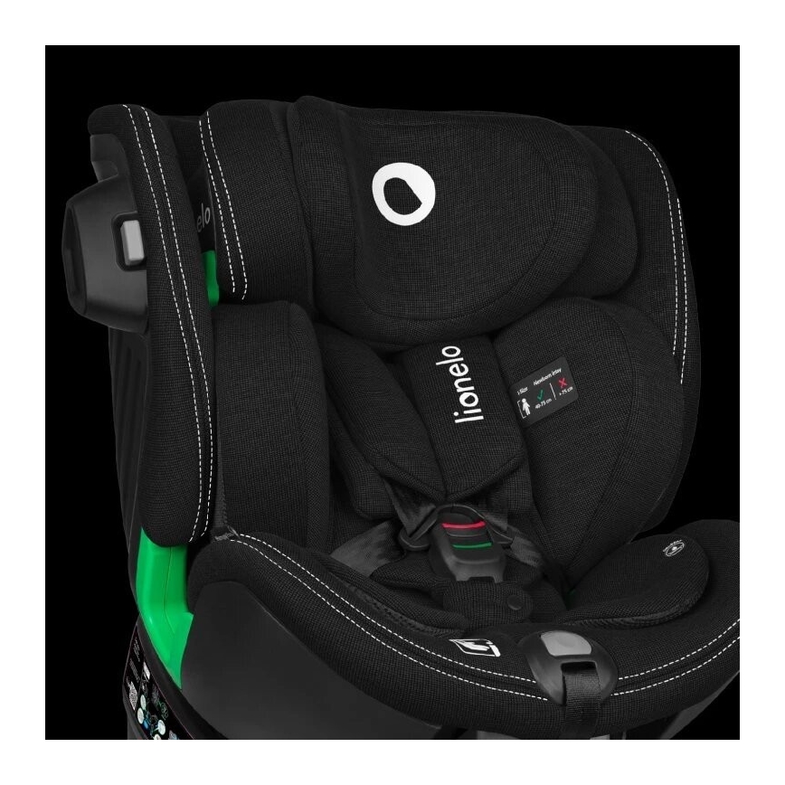 Lionelo - Autosjedalica s bazom rotirajuća HARMONY i-Size 40-150 cm crna