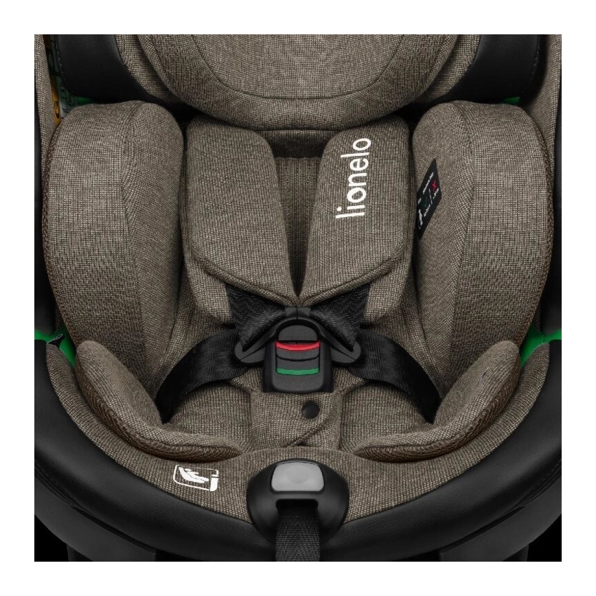 Lionelo - Autosjedalica s bazom rotirajuća HARMONY i-Size 40-150 cm crna/maslinasta