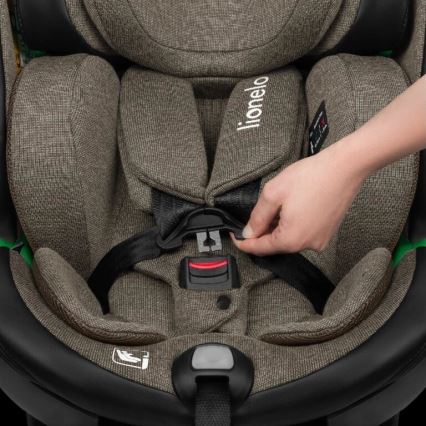 Lionelo - Autosjedalica s bazom rotirajuća HARMONY i-Size 40-150 cm crna/maslinasta