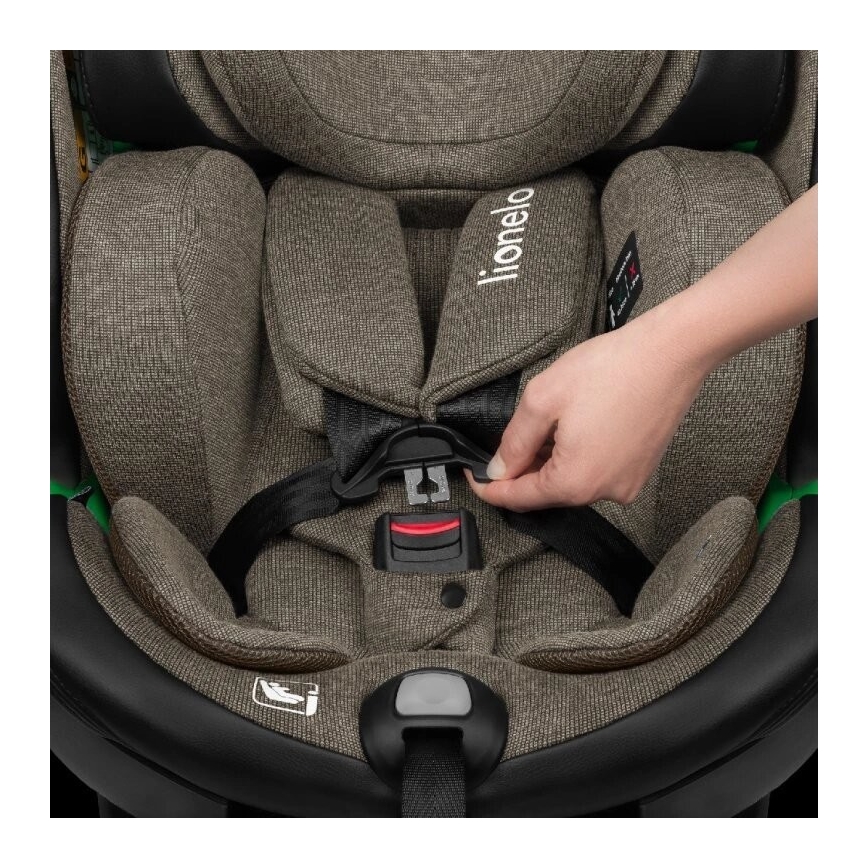 Lionelo - Autosjedalica s bazom rotirajuća HARMONY i-Size 40-150 cm crna/maslinasta